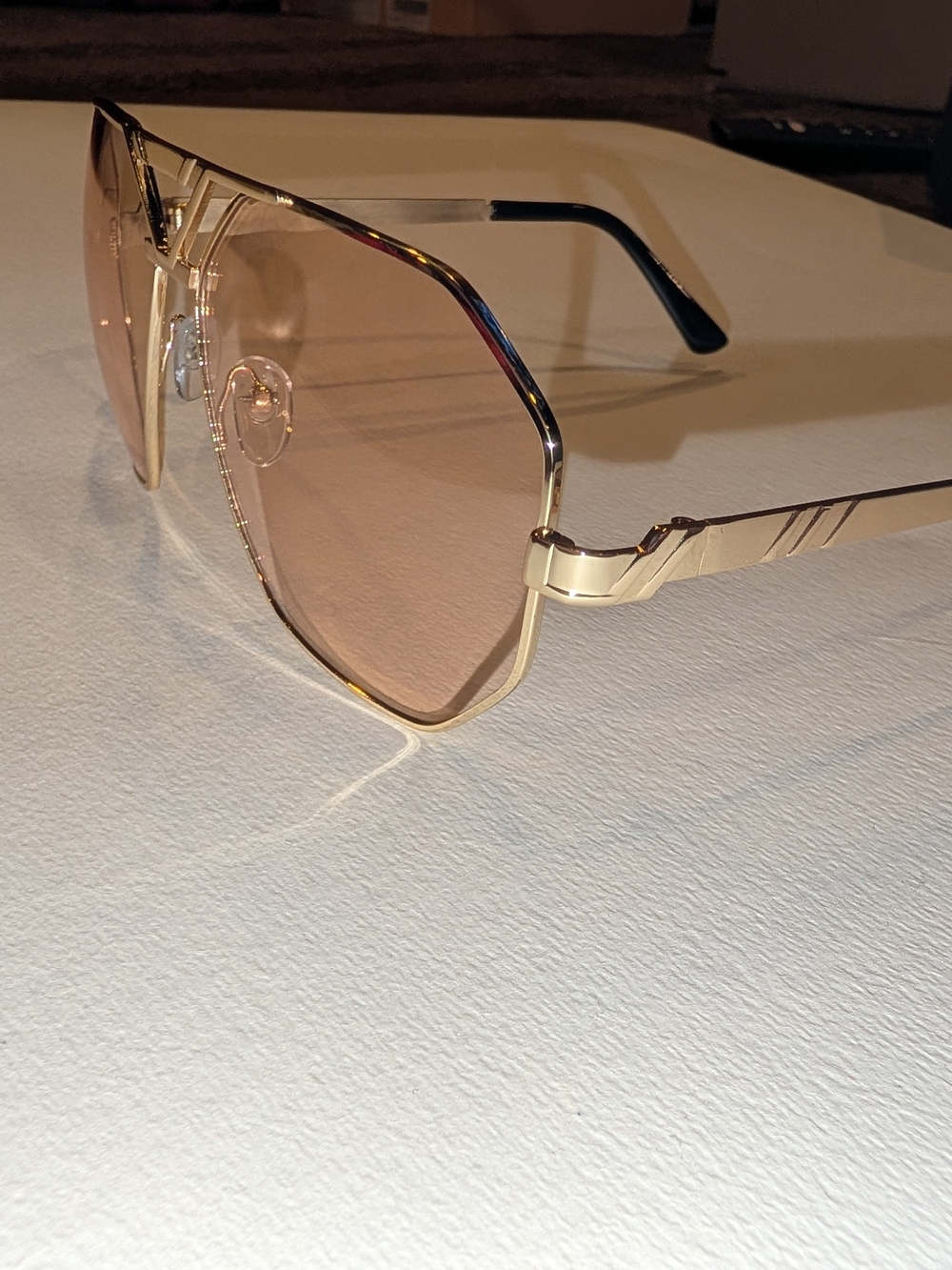 Abella Gold Frame Pink Gradient Lens Women's Sunglasses